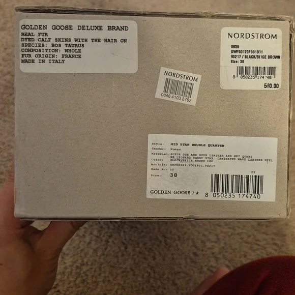 SOLD! Golden Goose Midstar Double Quarter Sneaker Black Leopard Stars Size 38 - Picture 8 of 11